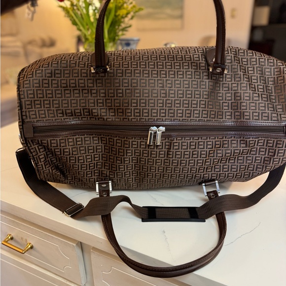 🤎 LUX DESIGN MONOGRAM BROWN CANVAS DUFFEL BAG! - Picture 8 of 10